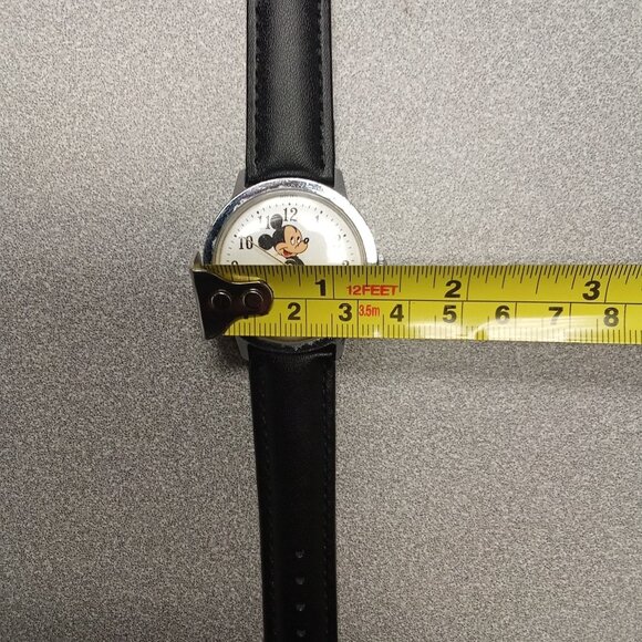 Timex Mickey Mouse Watch With Black Leather Strap & Silver Case - Picture 6 of 7